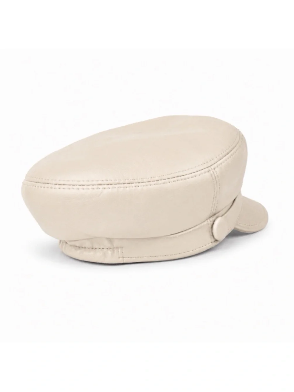 Genuine Lambskin Leather Newsboy Cap Beret – Women’s Yacht Captain Sailor Hat